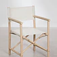 Set de mesa redonda Ø120 cm en cemento y 6 sillas de director plegables de jardín en madera de acacia Elanira - Miniatura 7