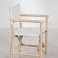 Set de mesa redonda Ø120 cm en cemento y 6 sillas de director plegables de jardín en madera de acacia Elanira - Miniatura 8