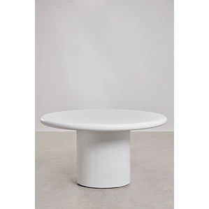 Set de mesa redonda Ø140 cm en cemento Namara y 6 sillas de jardín en madera de acacia Brenora
