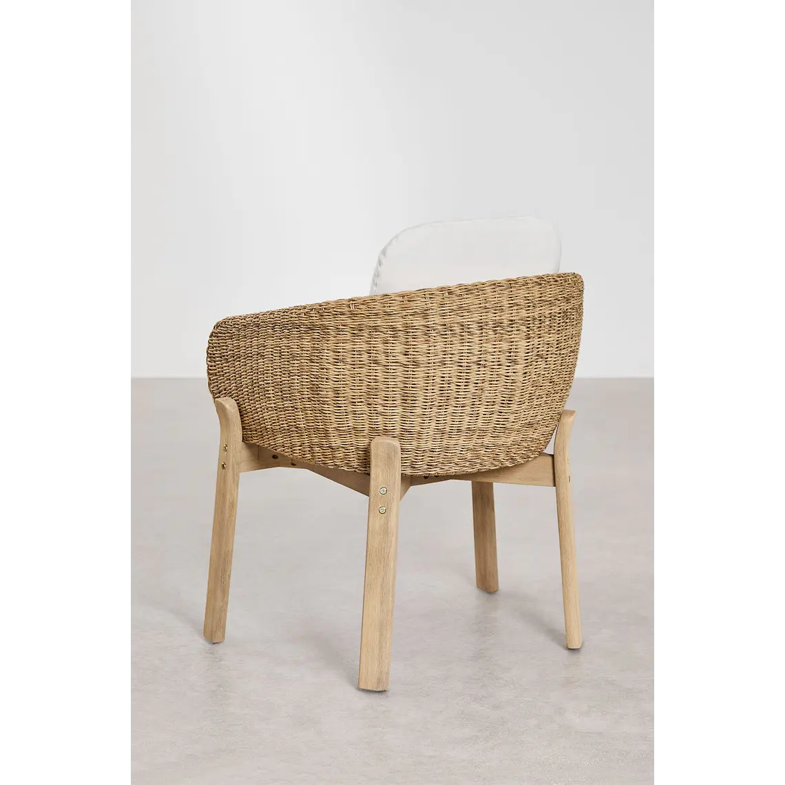 Set de mesa redonda Ø140 cm en cemento Namara y 6 sillas de jardín en madera de acacia Brenora 7