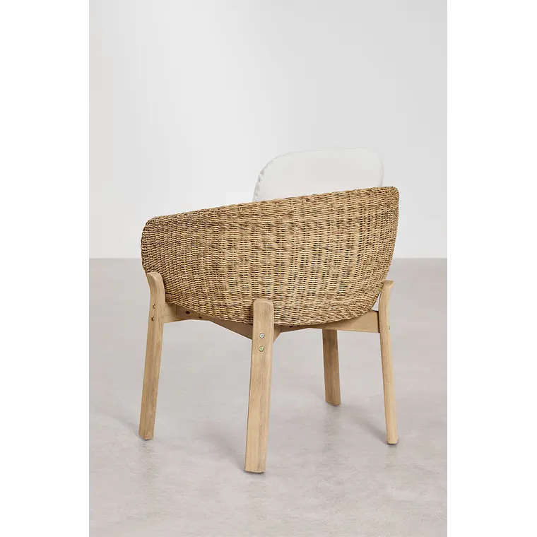 Set de mesa redonda Ø140 cm en cemento Namara y 6 sillas de jardín en madera de acacia Brenora 7