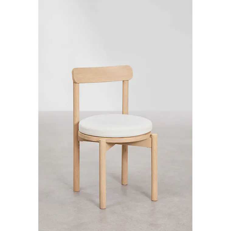 Set de mesa redonda Ø150 cm en cemento Numira y 8 sillas de jardín en madera de acacia Benira 7
