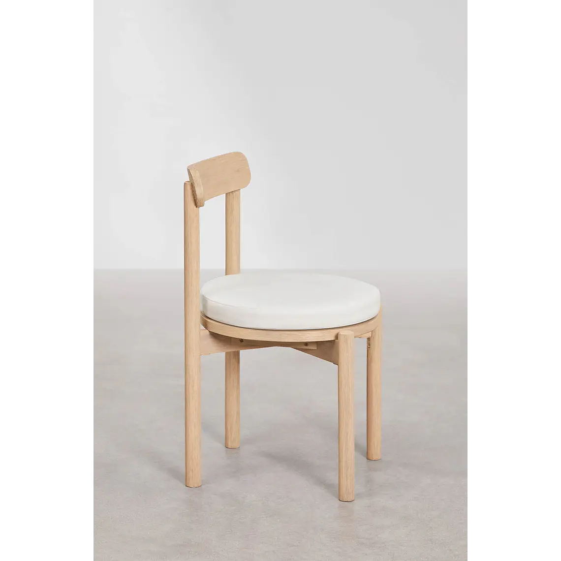 Set de mesa redonda Ø150 cm en cemento Numira y 8 sillas de jardín en madera de acacia Benira 8