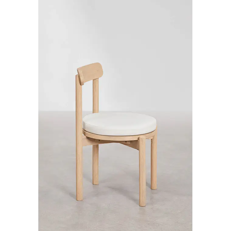 Set de mesa redonda Ø150 cm en cemento Numira y 8 sillas de jardín en madera de acacia Benira 8