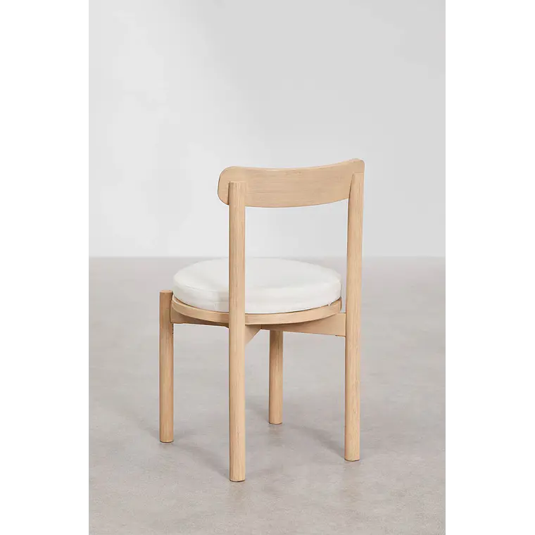 Set de mesa redonda Ø150 cm en cemento Numira y 8 sillas de jardín en madera de acacia Benira 9