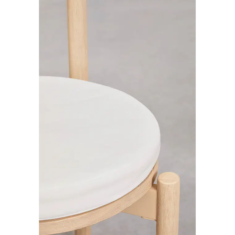 Set de mesa redonda Ø150 cm en cemento Numira y 8 sillas de jardín en madera de acacia Benira 10