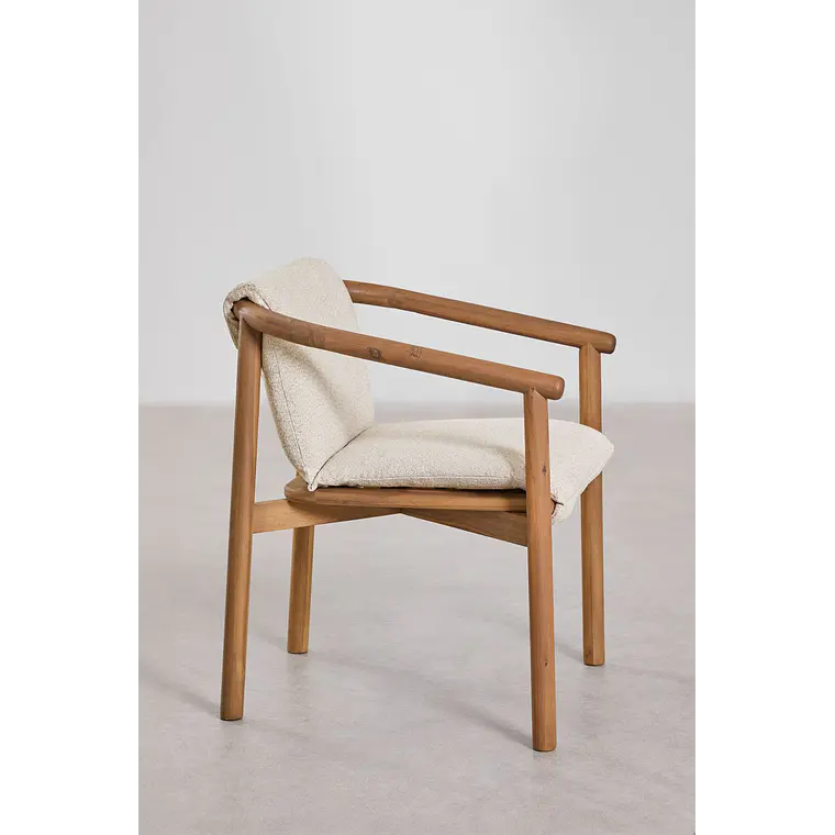 Silla de jardín con reposabrazos en madera de acacia Darena 4