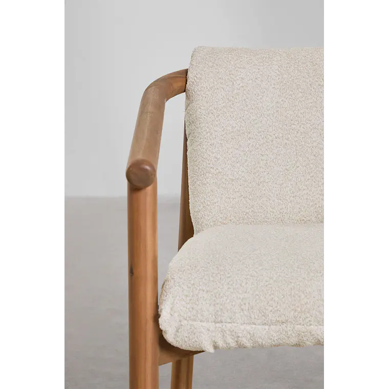 Silla de jardín con reposabrazos en madera de acacia Darena 6