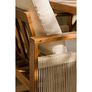 Silla de jardín con reposabrazos en madera de acacia Peria