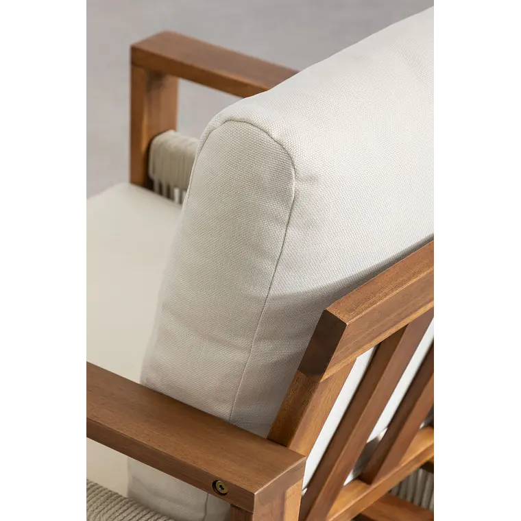 Silla de jardín con reposabrazos en madera de acacia Peria 7
