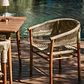 Silla de jardín con reposabrazos en madera de acacia y cuerda trenzada Fala - Miniatura 1