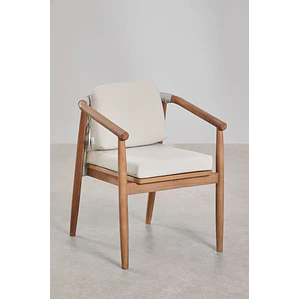 Silla de jardín con reposabrazos en madera de eucalipto Vinia