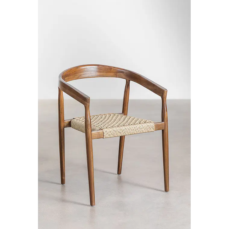 Silla de jardín con reposabrazos en madera de teca Tora 2