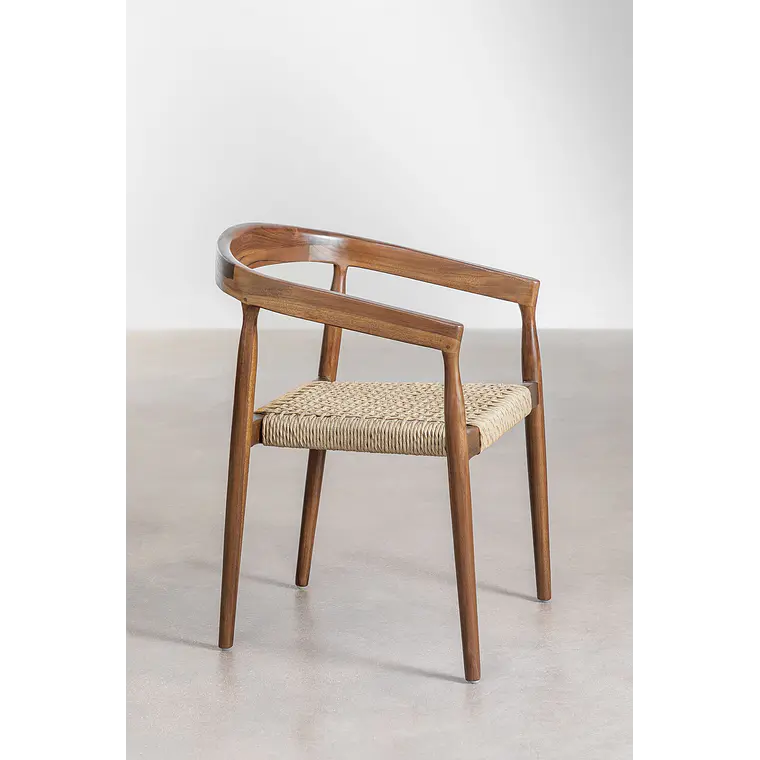 Silla de jardín con reposabrazos en madera de teca Tora 3