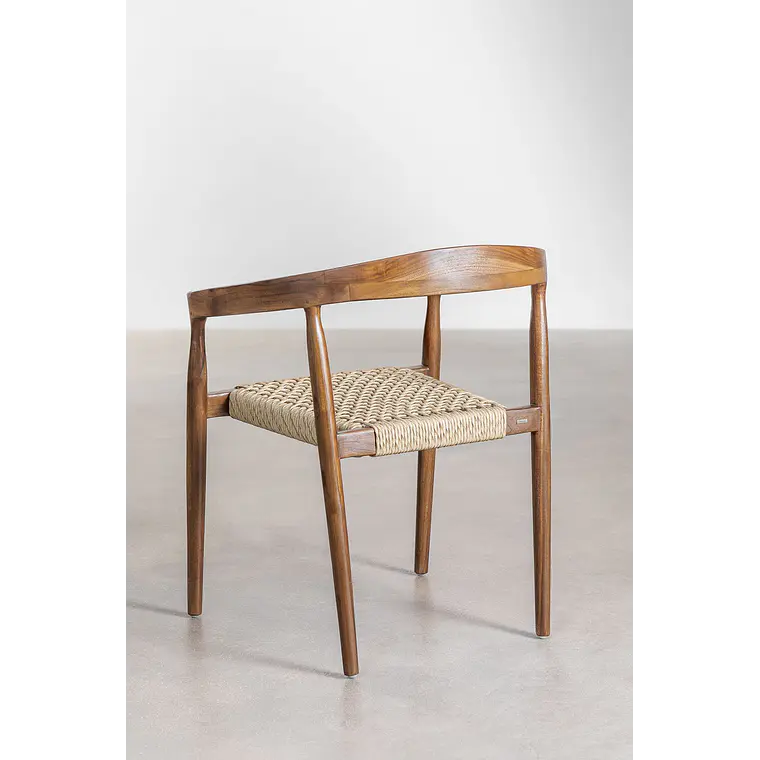 Silla de jardín con reposabrazos en madera de teca Tora 4