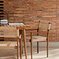 Silla de jardín con reposabrazos en madera de teca y cuerda trenzada Vara - Miniatura 1
