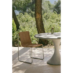 Silla de jardín en acero inoxidable y ratán sintético Erenira