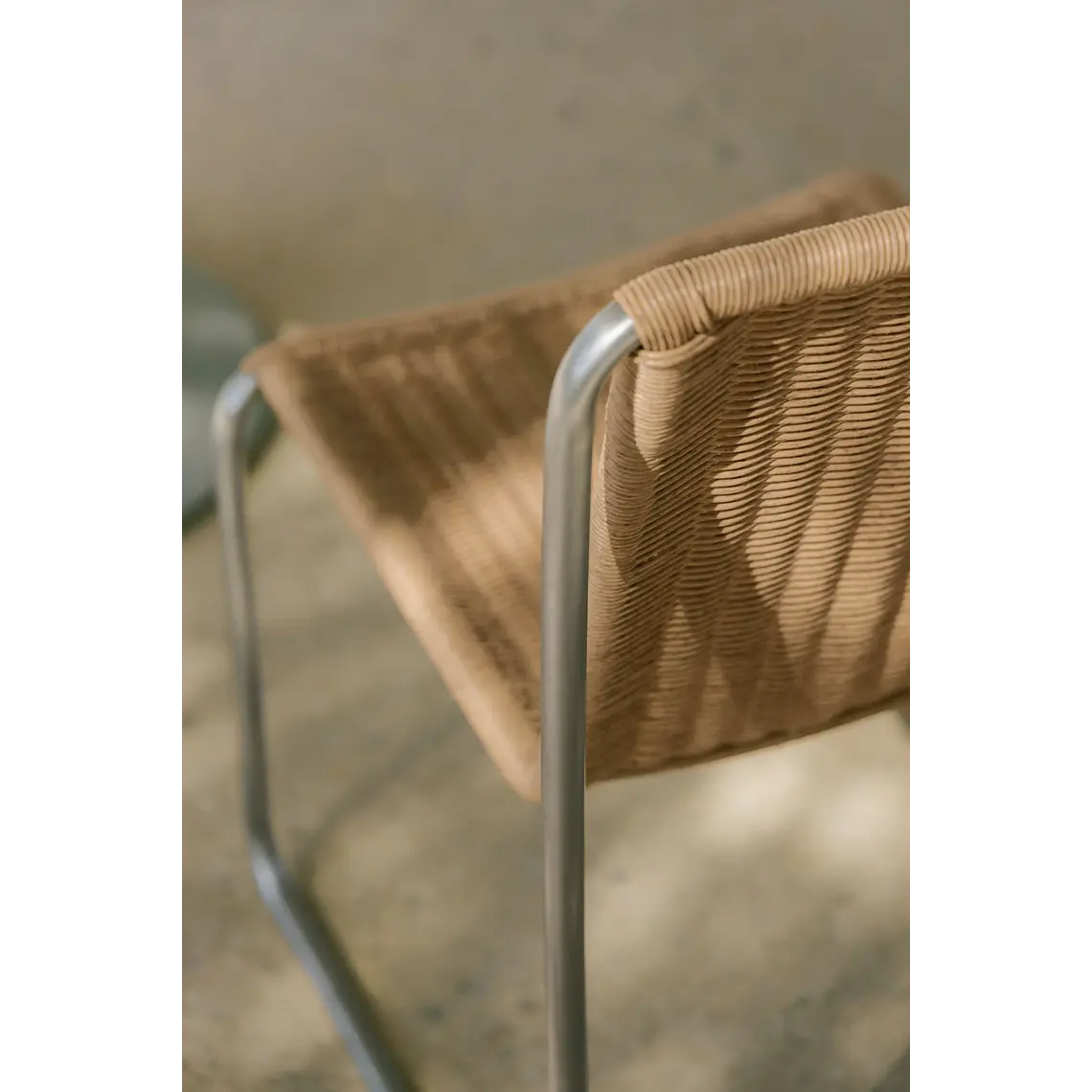 Silla de jardín en acero inoxidable y ratán sintético Erenira 2