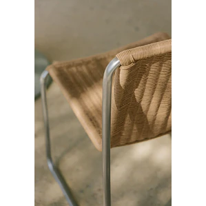 Silla de jardín en acero inoxidable y ratán sintético Erenira