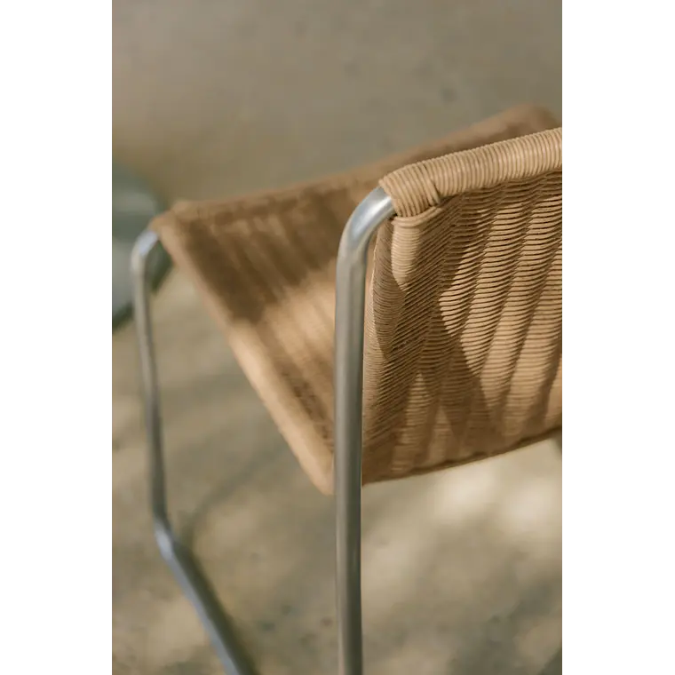 Silla de jardín en acero inoxidable y ratán sintético Erenira 2
