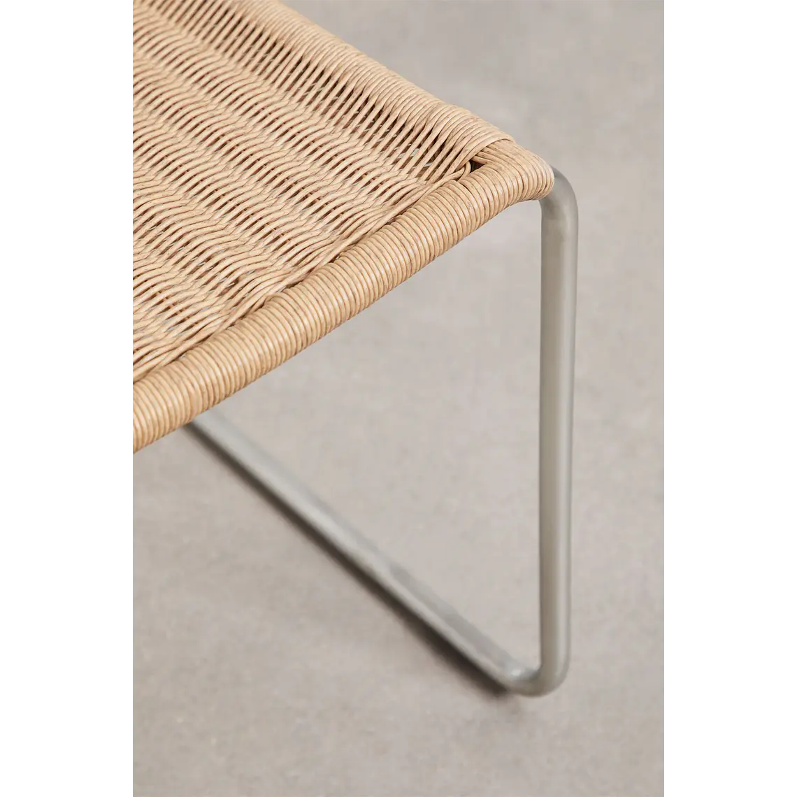 Silla de jardín en acero inoxidable y ratán sintético Erenira 7
