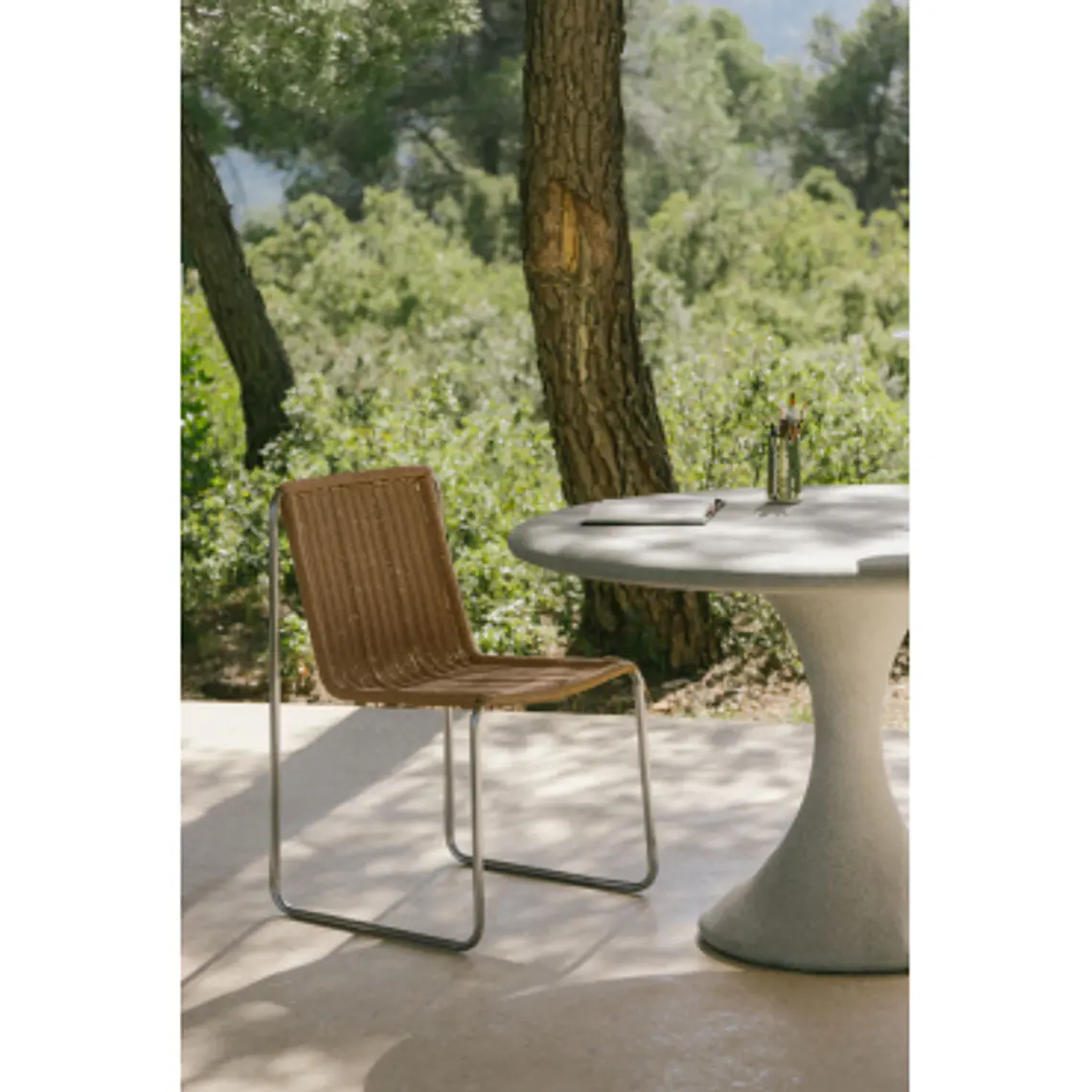 Silla de jardín en acero inoxidable y ratán sintético Erenira 10