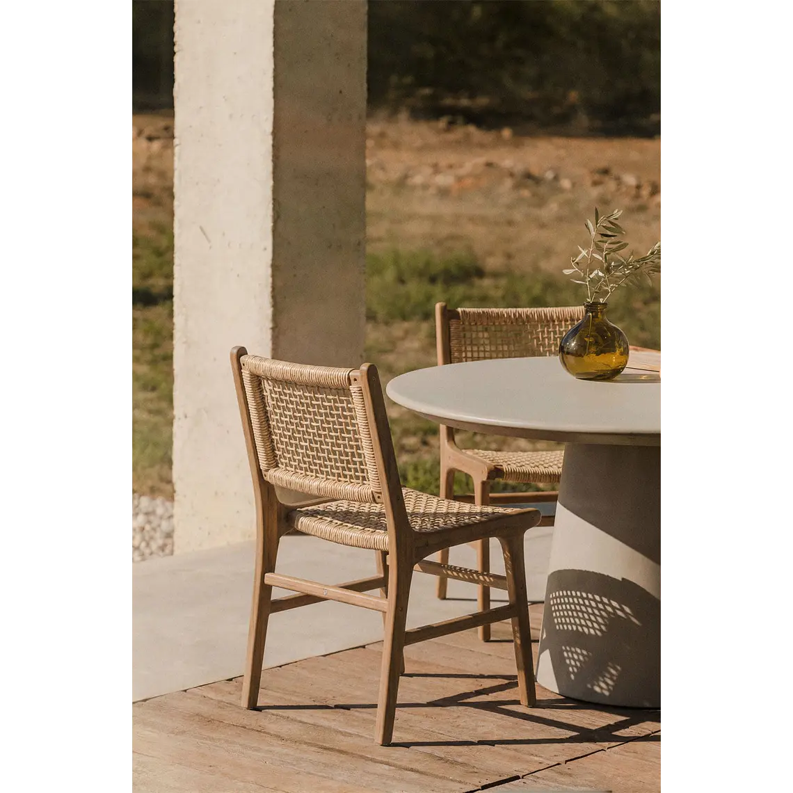 Silla de jardín en madera de teca Sola 1
