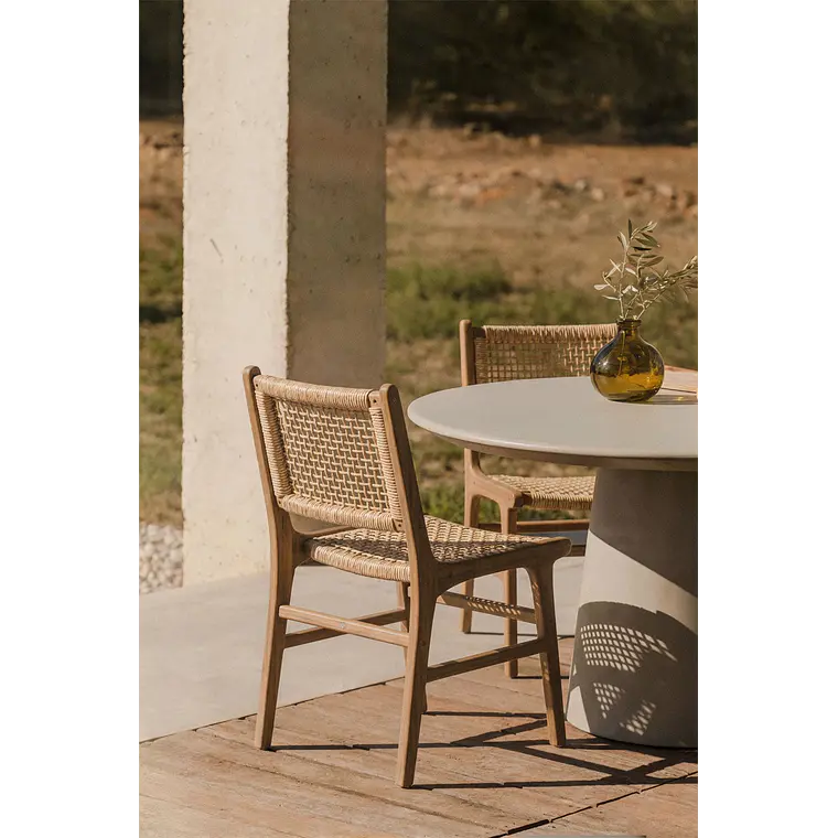 Silla de jardín en madera de teca Sola 1