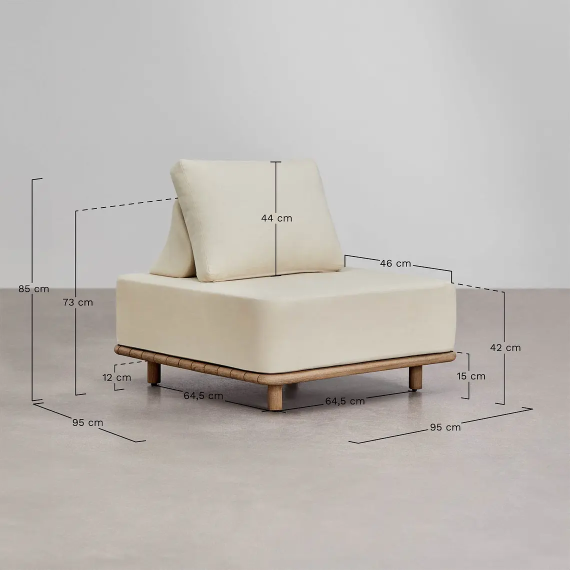 Sillón de jardín en acacia Nerena 12