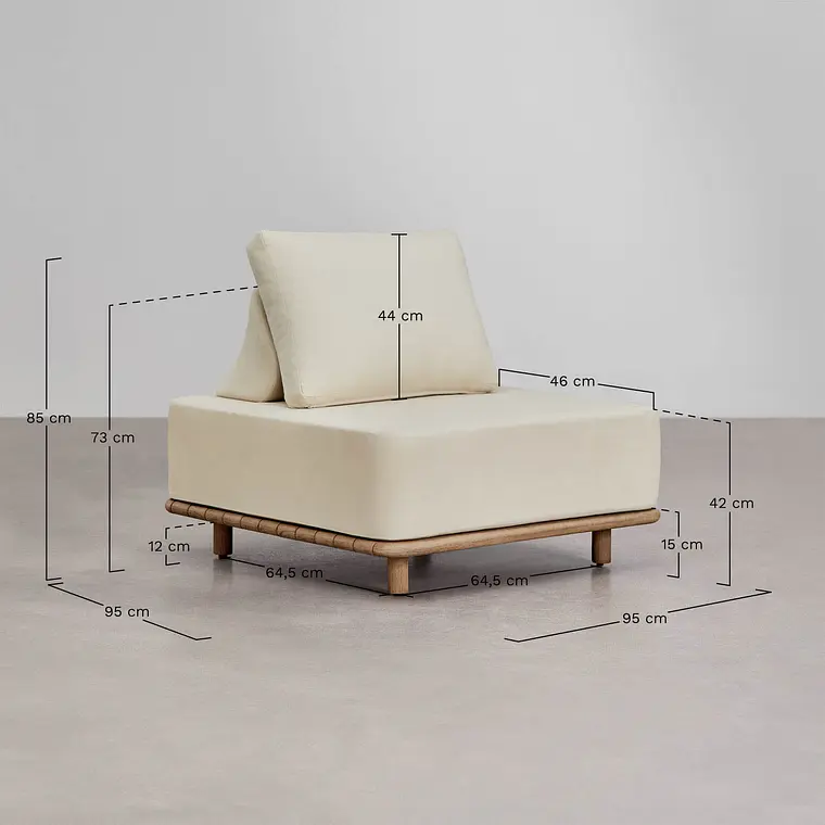 Sillón de jardín en acacia Nerena 12