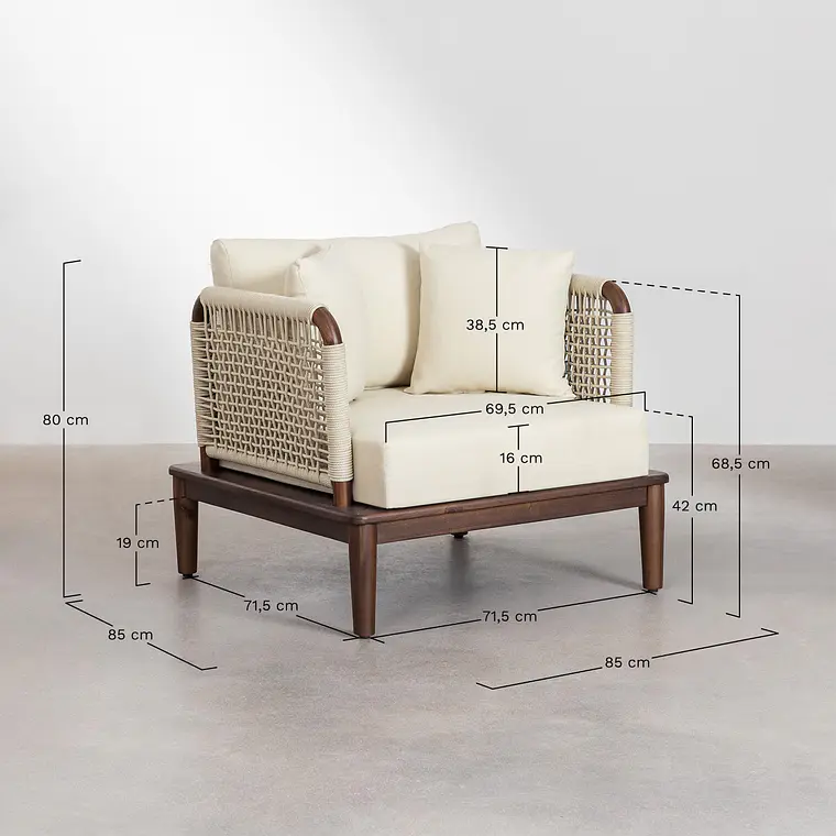 Sillón de jardín en acacia Renia 11