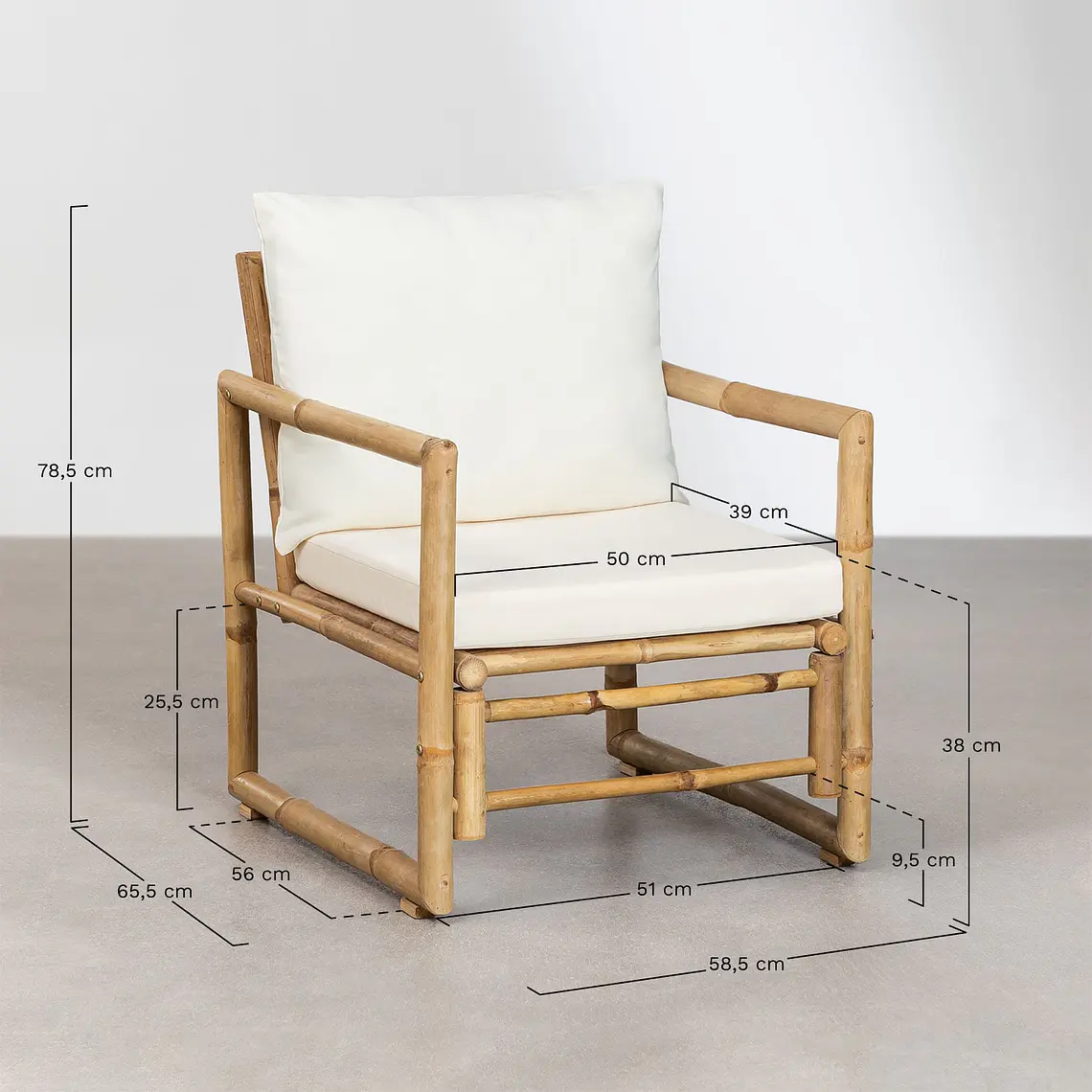 Sillón de jardín en bambú Moria 9