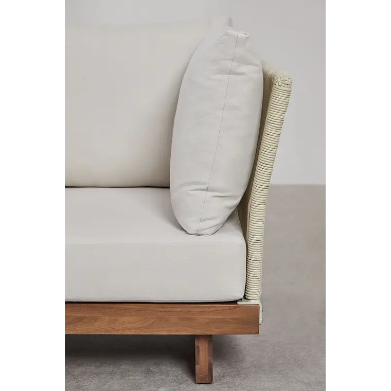 Sillón de jardín en madera de acacia y cuerda trenzada Dorena 3