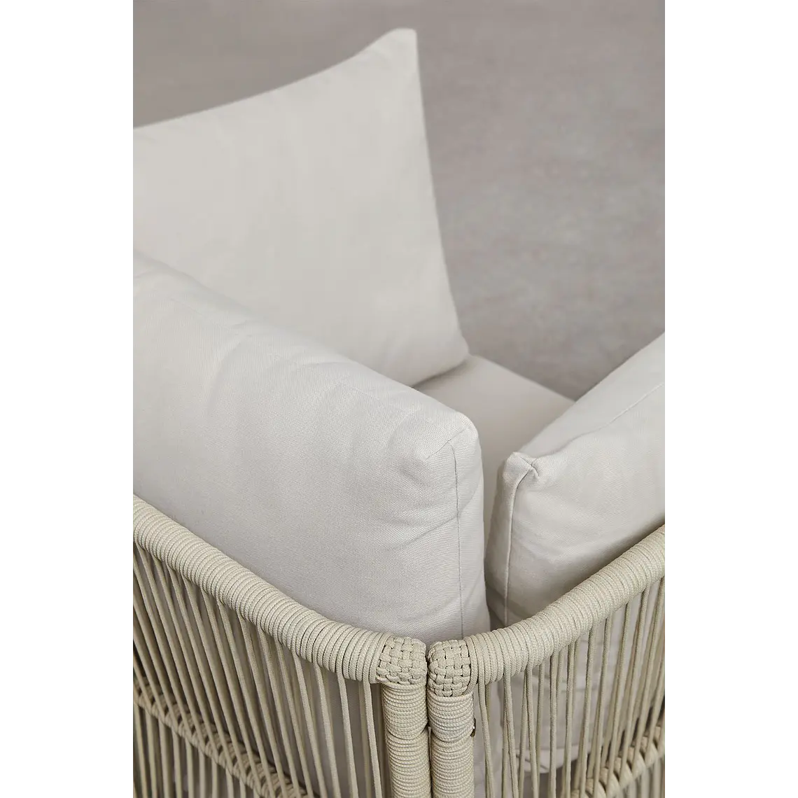 Sillón de jardín en madera de acacia y cuerda trenzada Dorena 5