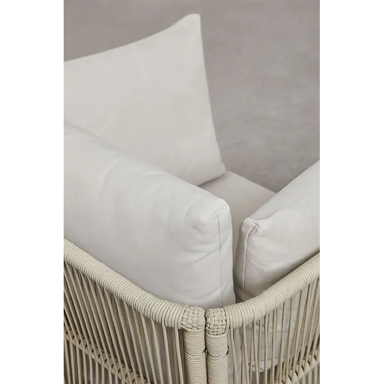 Sillón de jardín en madera de acacia y cuerda trenzada Dorena 5