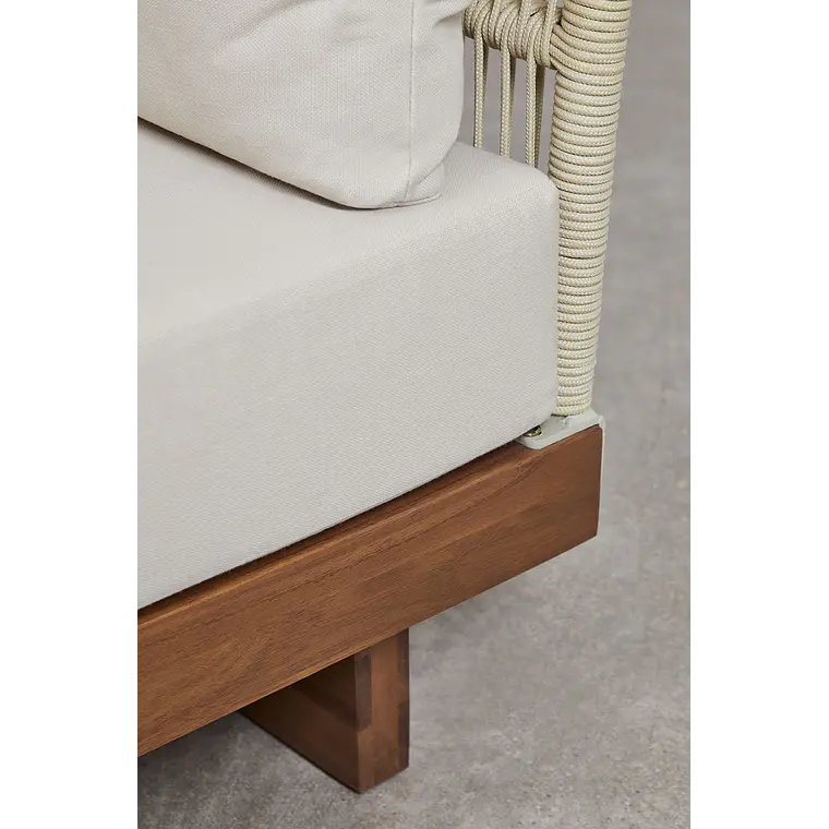 Sillón de jardín en madera de acacia y cuerda trenzada Dorena 6