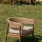 Sillón de jardín en madera de acacia y ratán sintético Alvora - Miniatura 1