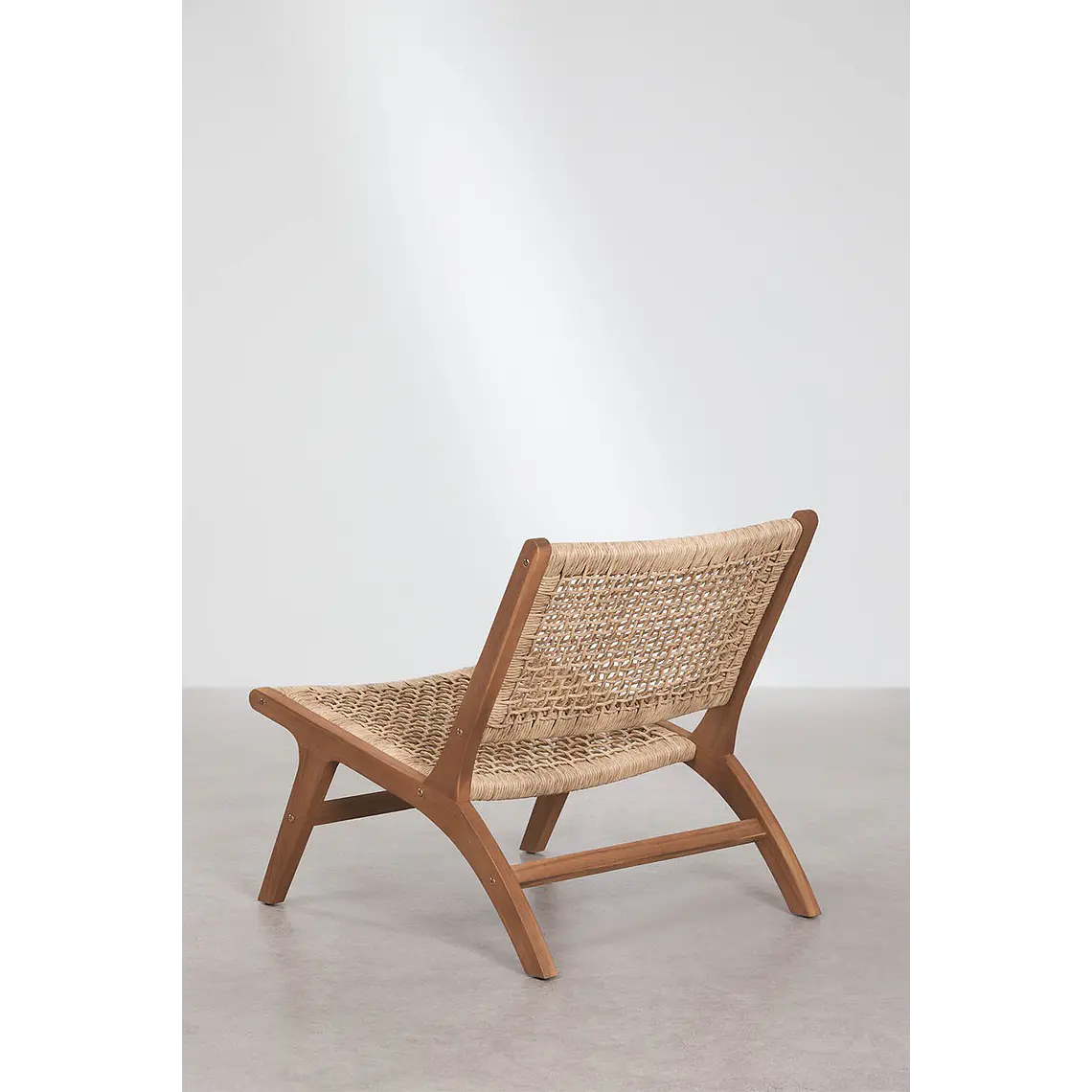 Sillón de jardín en madera de acacia y ratán sintético Moreva 7
