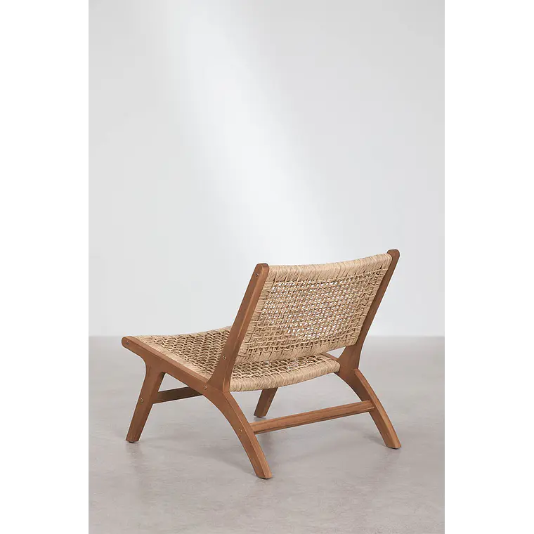 Sillón de jardín en madera de acacia y ratán sintético Moreva 7