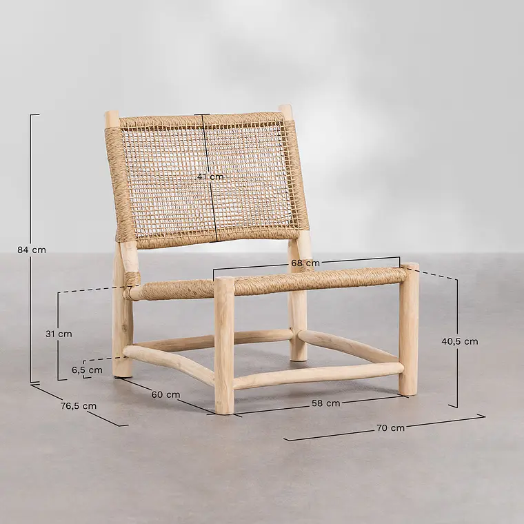 Sillón de jardín en madera de teca Sela 9