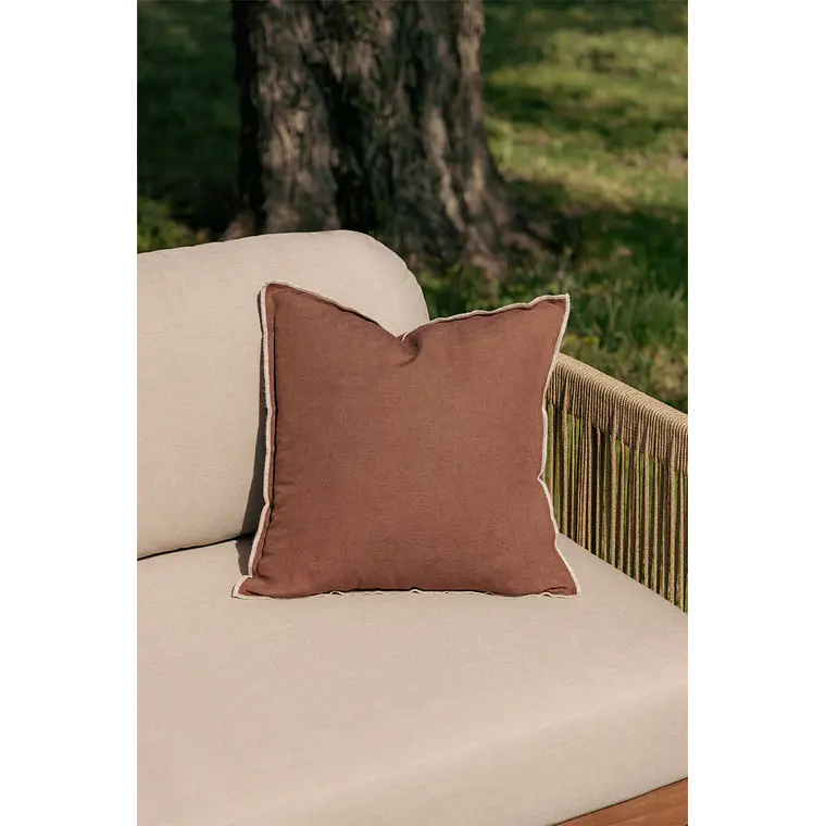 Sofá de jardín de 2 plazas en madera de acacia y cuerda trenzada Belora 3