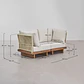 Sofá modular de jardín de 2 piezas con 2 sillones esquineros en madera de acacia Lenora - Miniatura 11