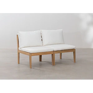 Sofá modular de jardín de 2 piezas en madera de acacia Kala