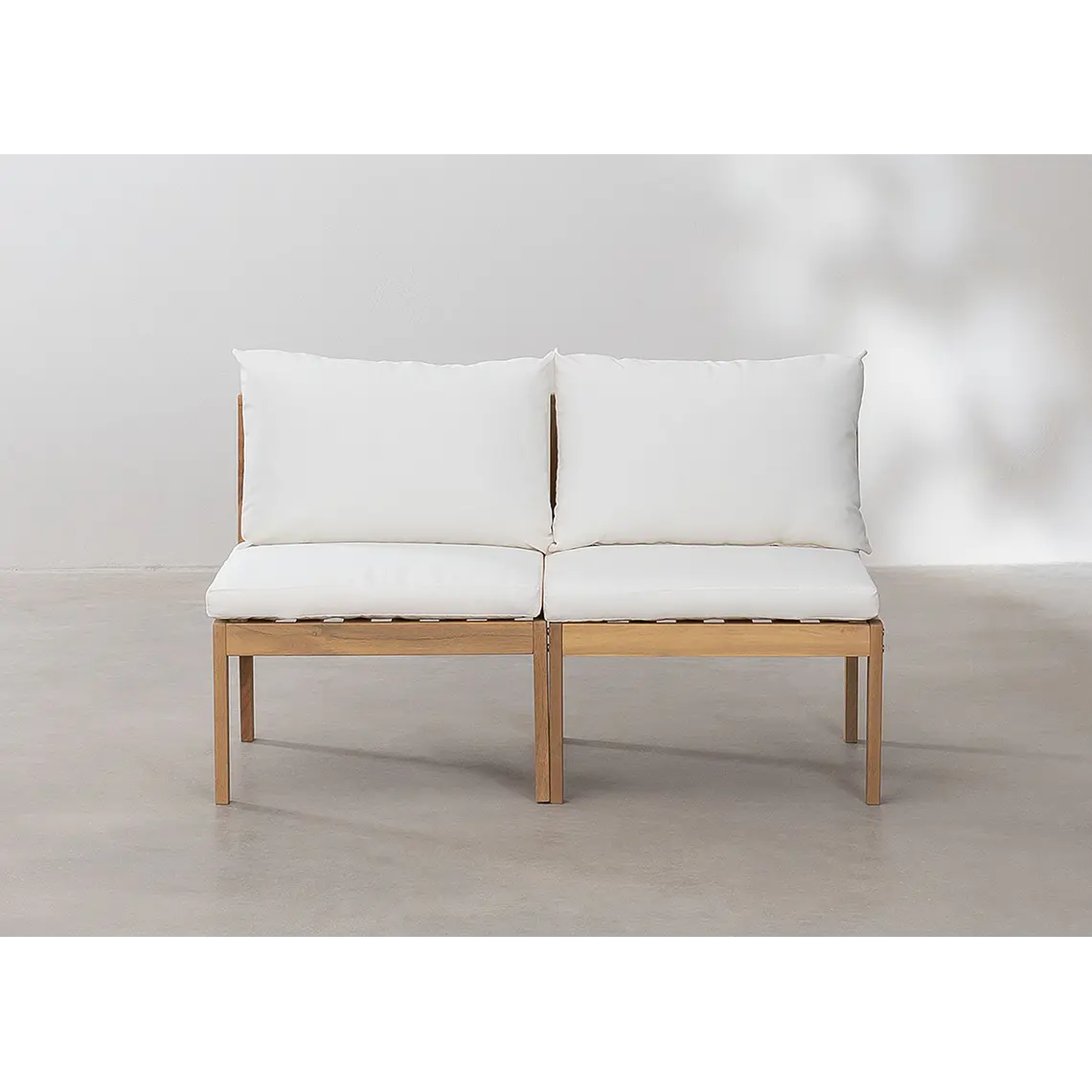 Sofá modular de jardín de 2 piezas en madera de acacia Kala 3