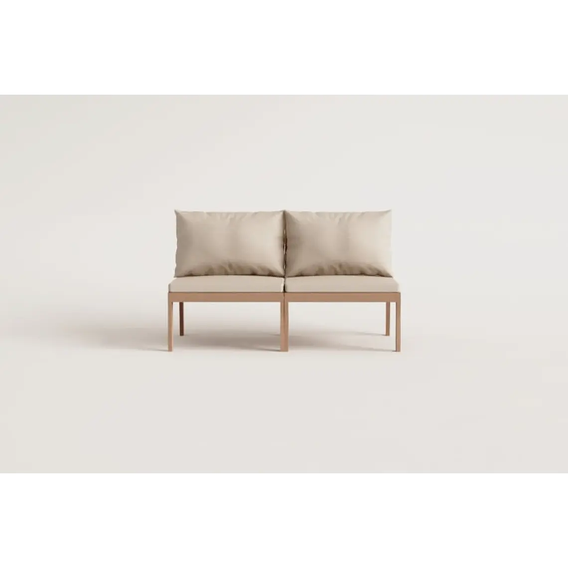 Sofá modular de jardín de 2 piezas en madera de acacia Kala 6