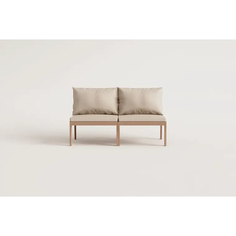 Sofá modular de jardín de 2 piezas en madera de acacia Kala 6