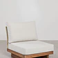 Sofá modular de jardín de 3 piezas con 2 sillones esquineros y puff en madera de acacia Sarena - Miniatura 8