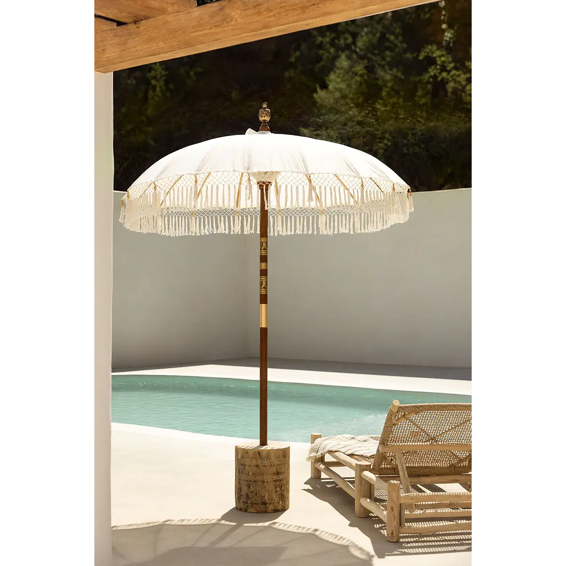 Sombrilla Ø186 cm en tela y madera Nera 2