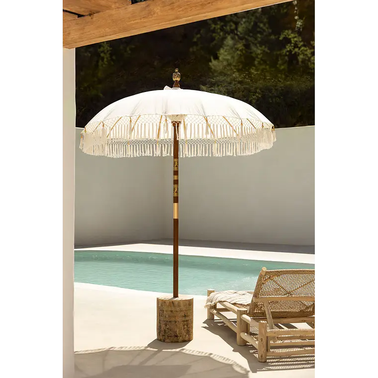 Sombrilla Ø186 cm en tela y madera Nera 2