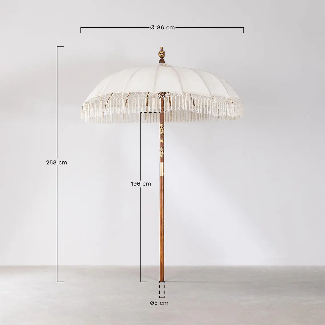 Sombrilla Ø186 cm en tela y madera Nera 11